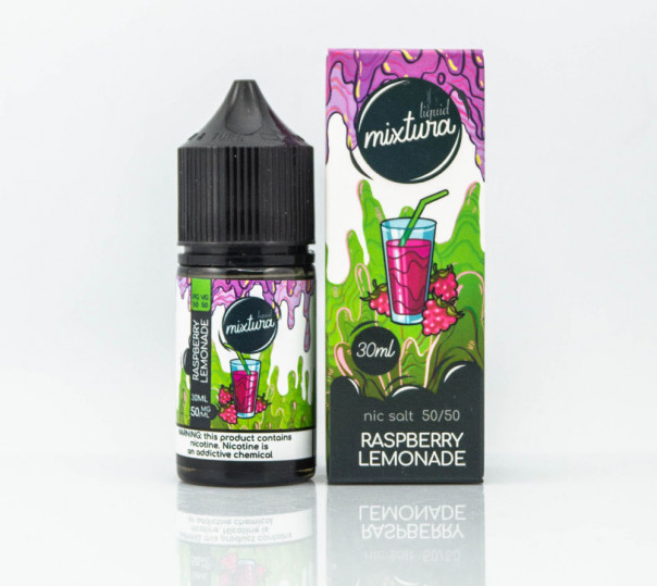 Рідина Mixtura Salt Raspberry Lemonade 30ml 30mg на сольовому нікотині зі смаком малинового лимонаду