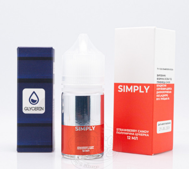 Жидкость Simply Salt Strawberry Candy 30ml 50mg со вкусом клубничной конфеты (набор компонентов)