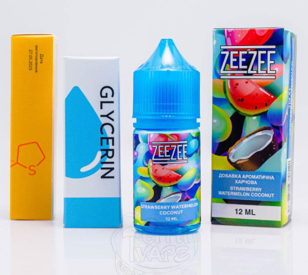 Жидкость ZeeZee Salt Strawberry Watermelon Coconut 30ml 50mg со вкусом клубники, арбуза и кокоса (набор компонентов)
