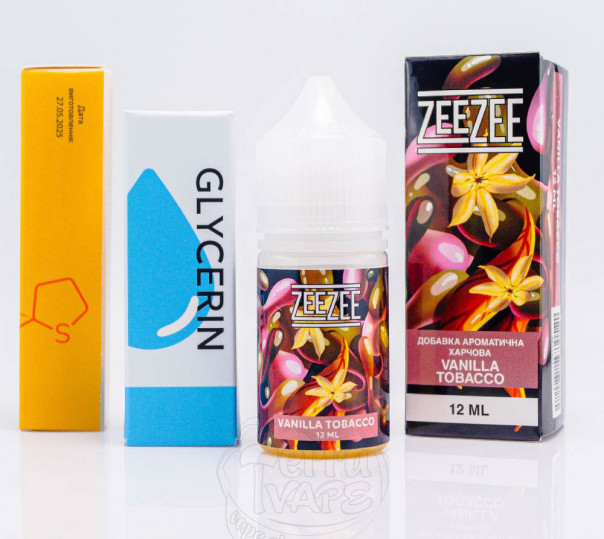 Рідина ZeeZee Salt Vanilla Tobacco 30ml 50mg зі смаком тютюну з ваніллю (набір компонентів)