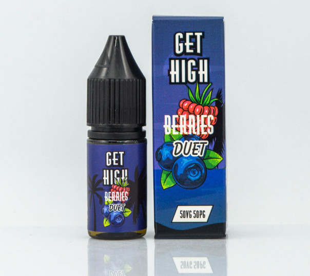 Рідина Get High Salt Berries Duet 10ml 30mg на сольовому нікотині зі смаком чорниці та малини