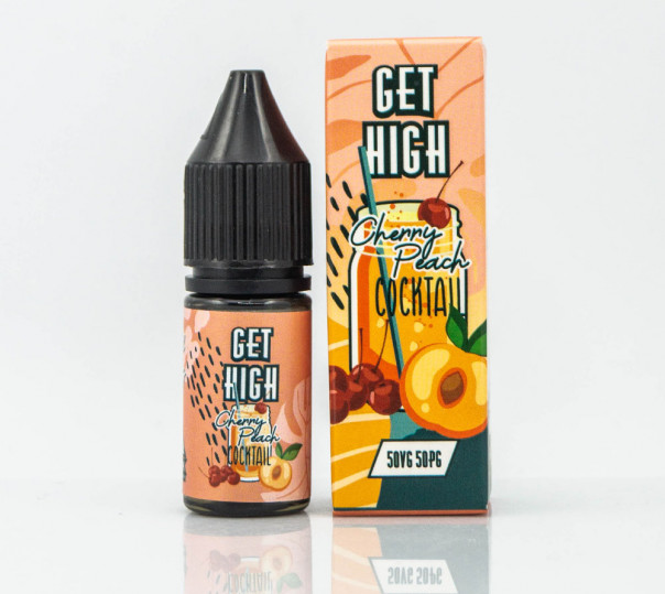 Рідина Get High Salt Cherry Peach Cocktail 10ml 30mg на сольовому нікотині зі смаком вишневого коктейлю з персиком