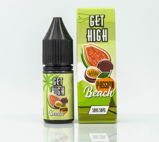 Рідина Get High Salt Passion Beach 10ml 30mg на сольовому нікотині зі смаком апельсина, гуави та маракуї