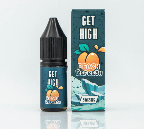 Жидкость Get High Salt Peach Refresh 10ml 30mg на солевом никотине со вкусом персика с холодком