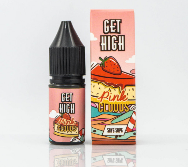 Рідина Get High Salt Pink Clouds 10ml 30mg на сольовому нікотині зі смаком полуничного чізкейка