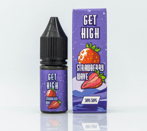 Жидкость Get High Salt Strawberry Wave 10ml 30mg на солевом никотине со вкусом клубники с холодком