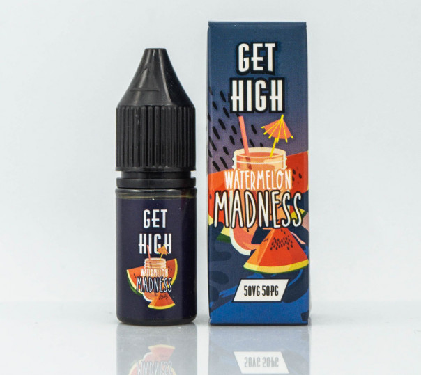 Рідина Get High Salt Watermelon Madness 10ml 30mg на сольовому нікотині зі смаком кавунового лимонаду