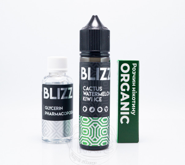 Жидкость Blizz Organic Cactus Watermelon Kiwi Ice 60ml 6mg со вкусом кактуса, арбуза и киви с холодком (набор компонентов)