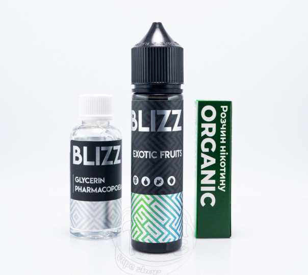 Рідина Blizz Organic Exotic Fruits 60ml 3mg зі смаком екзотичних фруктів (набір компонентів)