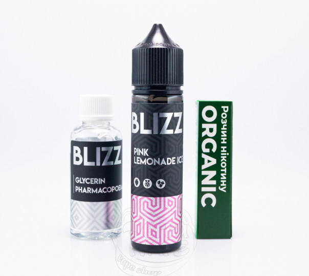 Жидкость Blizz Organic Pink Lemonade Ice 60ml 6mg со вкусом холодного розового лимонада (набор компонентов)