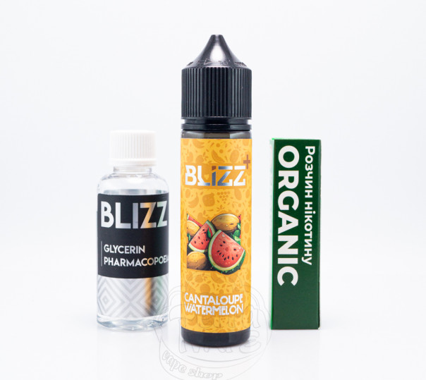 Рідина Blizz Plus Organic Cantaloupe Watermelon 60ml 3mg зі смаком дині та кавуна (набір компонентів)