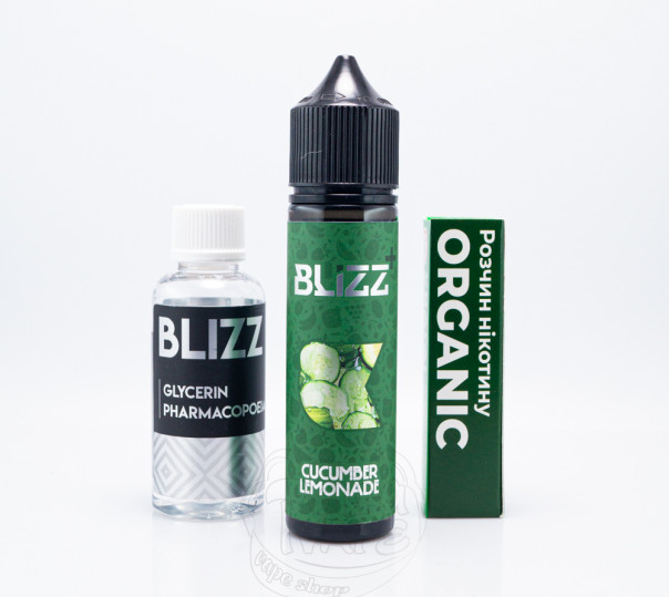 Жидкость Blizz Plus Organic Cucumber Lemonade 60ml 3mg со вкусом огуречного лимонада (набор компонентов)