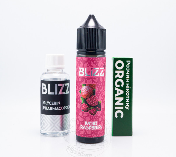 Жидкость Blizz Plus Organic Lychee Raspberry 60ml 3mg со вкусом малины и личи (набор компонентов)