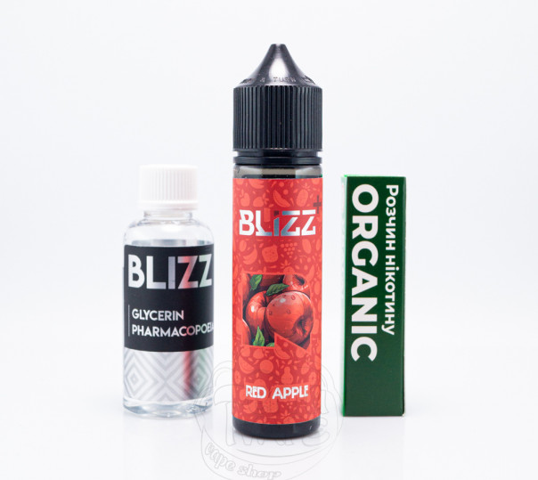 Жидкость Blizz Plus Organic Red Apple 60ml 3mg со вкусом красного яблока (набор компонентов)