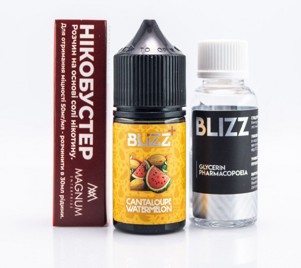 Жидкость Blizz Plus Salt Cantalouple Watermelon 30ml 50mg со вкусом арбуза и дыни (набор компонентов)