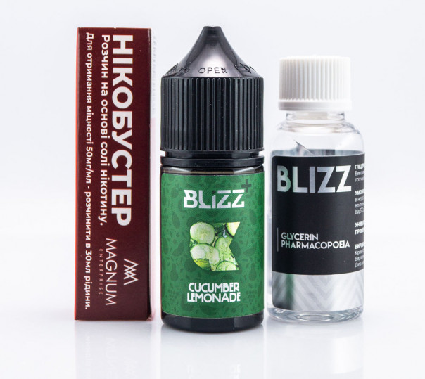 Жидкость Blizz Plus Salt Cucumber Lemonade 30ml 50mg со вкусом огуречного лимонада (набор компонентов)