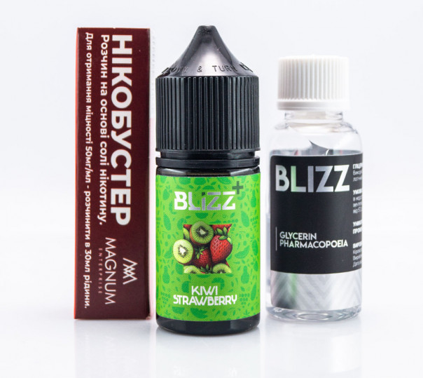 Жидкость Blizz Plus Salt Kiwi Strawberry 30ml 50mg со вкусом клубники и киви (набор компонентов)