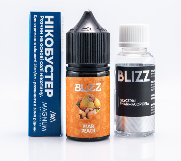 Жидкость Blizz Plus Salt Pear and Peach 30ml 50mg со вкусом груши и персика (набор компонентов)