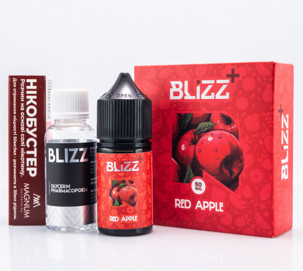 Жидкость Blizz Plus Salt Red Apple 30ml 50mg со вкусом красного яблока (набор компонентов)