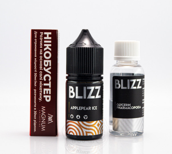 Жидкость Blizz Salt ApplePear Ice 30ml 50mg со вкусом яблока и груши с холодком (набор компонентов)