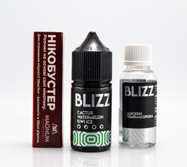 Жидкость Blizz Salt Cactus Watermelon Kiwi Ice 30ml 50mg со вкусом кактуса, арбуза и киви с холодком (набор компонентов)