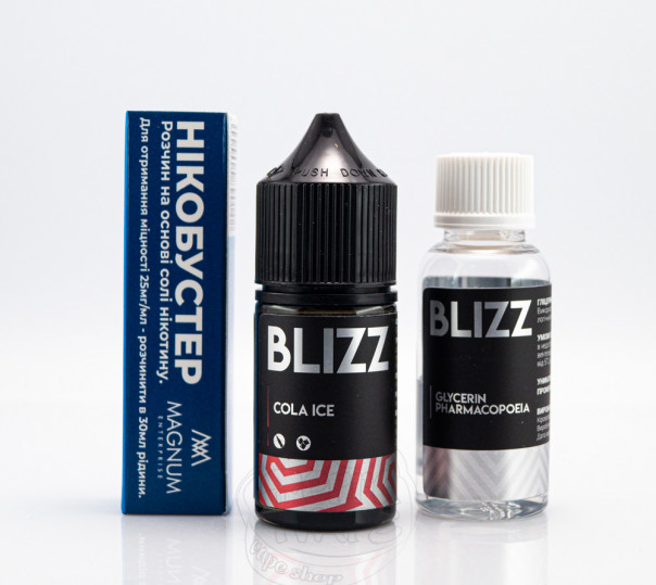 Рідина Blizz Salt Cola Ice 30ml 50mg зі смаком Коли з льодом (набір компонентів)