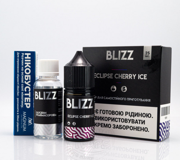 Жидкость Blizz Salt Eclipse Cherry Ice 30ml 25mg со вкусом вишневой жвачки (набор компонентов)