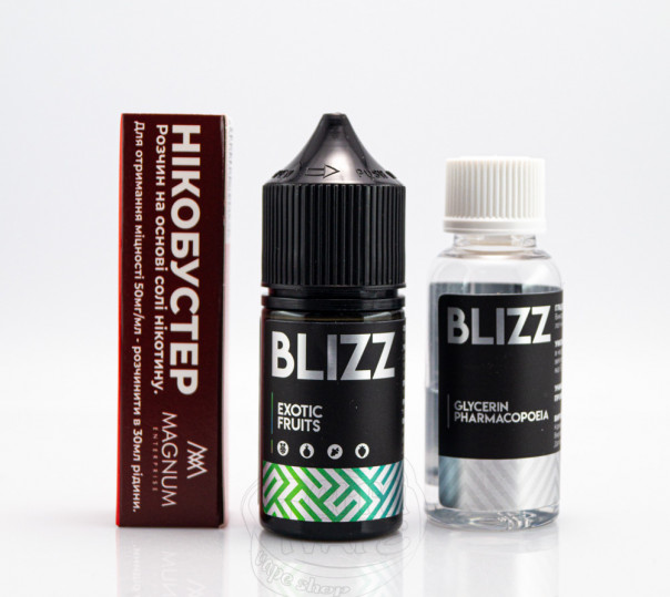 Жидкость Blizz Salt Exotic Fruits 30ml 25mg со вкусом тропических фруктов (набор компонентов)