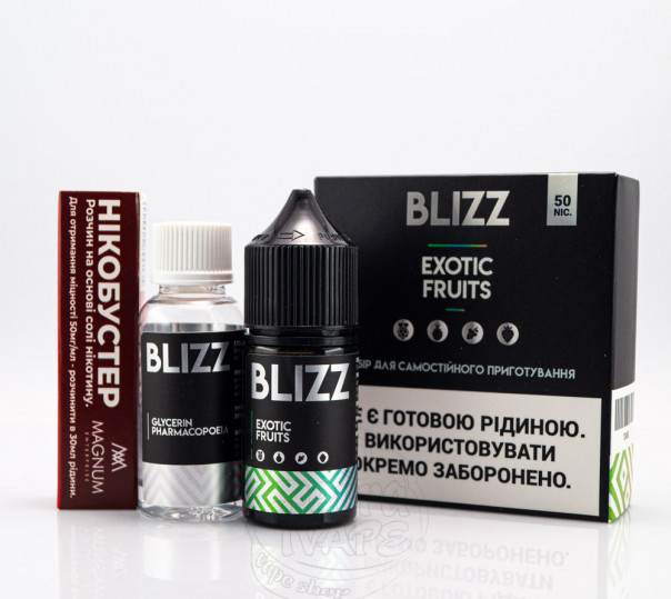 Жидкость Blizz Salt Exotic Fruits 30ml 25mg со вкусом тропических фруктов (набор компонентов)