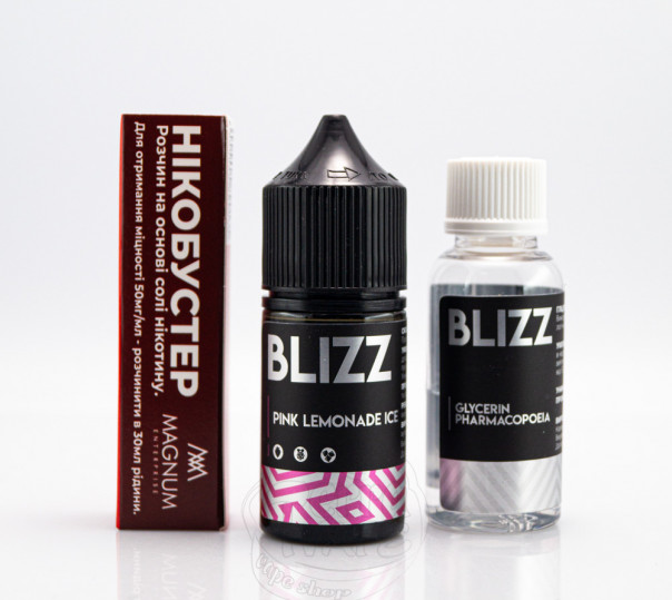 Жидкость Blizz Salt Pink Lemonade Ice 30ml 25mg со вкусом розового лимонада (набор компонентов)