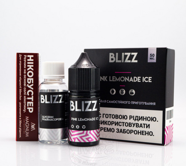 Жидкость Blizz Salt Pink Lemonade Ice 30ml 25mg со вкусом розового лимонада (набор компонентов)