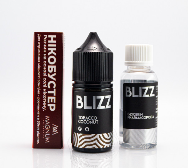 Жидкость Blizz Salt Tobacco Coconut 30ml 25mg со вкусом табачки с кокосом (набор компонентов)