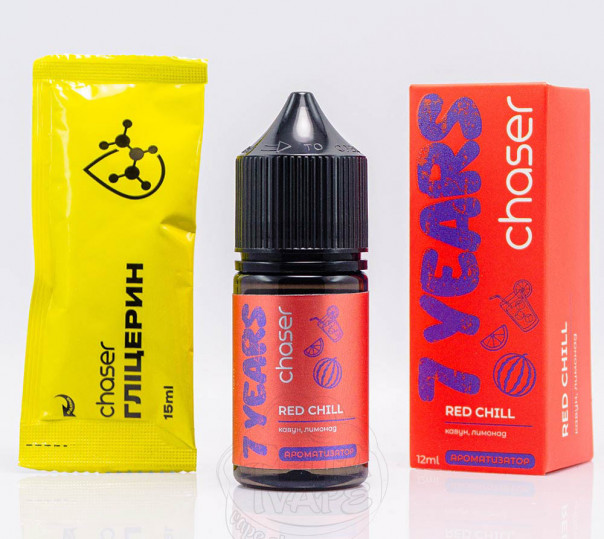 Жидкость Chaser 7 Years Red Chill Salt 30ml 50mg со вкусом арбузного лимонада (набор компонентов) Жидкость Chaser 7 Years Red Chill Salt 30ml 50mg со вкусом арбузного лимонада (набор компонентов)