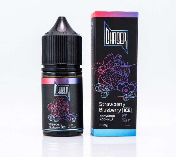 Жидкость Chaser Black New ICE Salt Strawberry Blueberry ICE 30ml 30mg на солевом никотине со вкусом клубники и черники с холодком