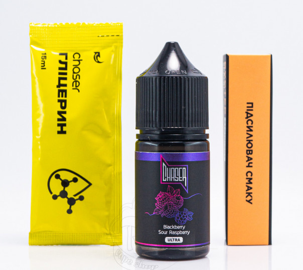 Рідина Chaser Black Ultra Salt Blackberry Sour Raspberry 30ml 65mg зі смаком ожини та малини (набір компонентів)