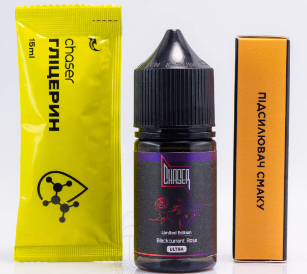 Жидкость Chaser Black Ultra Salt Blackcurrant Rose 30ml 50mg со вкусом смородины с розой (набор компонентов)