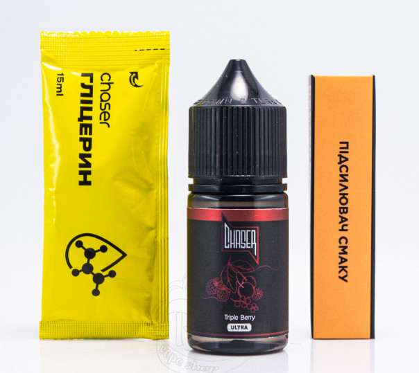 Рідина Chaser Black Ultra Salt Triple Berry 30ml 65mg зі смаком ягід (набір компонентів)