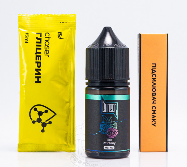 Рідина Chaser Black Ultra Salt Triple Raspberry 30ml 65mg зі смаком малини (набір компонентів)