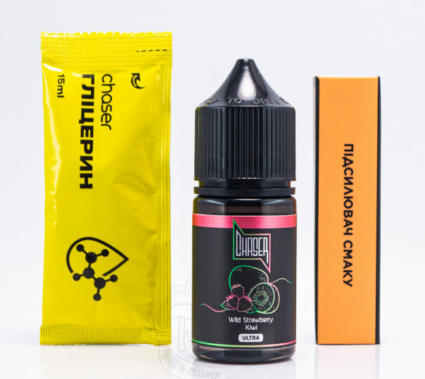 Рідина Chaser Black Ultra Salt Kiwi Wild Strawberry 30ml 50mg зі смаком ківі та суниці (набір компонентів)