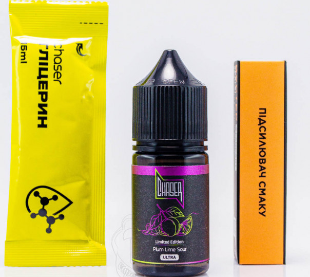 Жидкость Chaser Black Ultra Salt Plum Lime Sour 30ml 65mg со вкусом сливы и лайма (набор компонентов)
