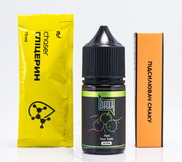 Рідина Chaser Black Ultra Salt Triple Sour Apple 30ml 50mg зі смаком кислих яблук (набір компонентів)
