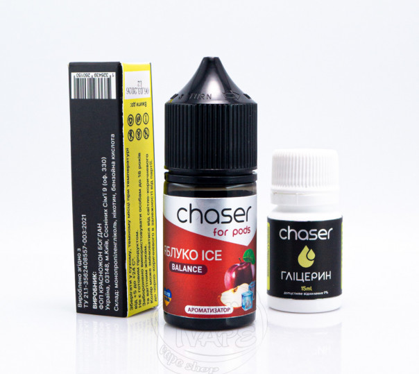 Жидкость Chaser For Pods Balance ICE Salt Яблоко ICE 30ml 65mg (набор компонентов)