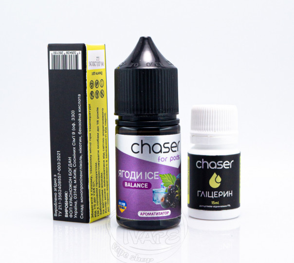 Жидкость Chaser For Pods Balance ICE Salt Ягоды ICE 30ml 65mg (набор компонентов)