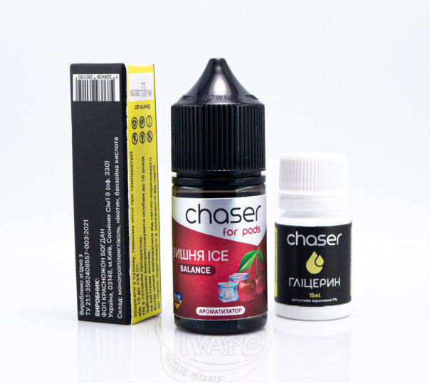 Жидкость Chaser For Pods Balance ICE Salt Вишня ICE 30ml 50mg (набор компонентов)