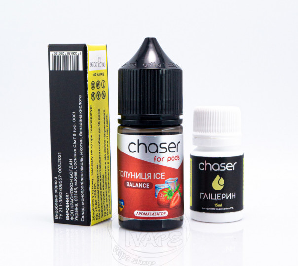 Жидкость Chaser For Pods Balance ICE Salt Клубника ICE 30ml 65mg (набор компонентов)