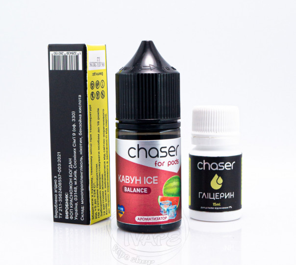 Рідина Chaser For Pods Balance ICE Salt Кавун ICE 30ml 65mg (набір компонентів)