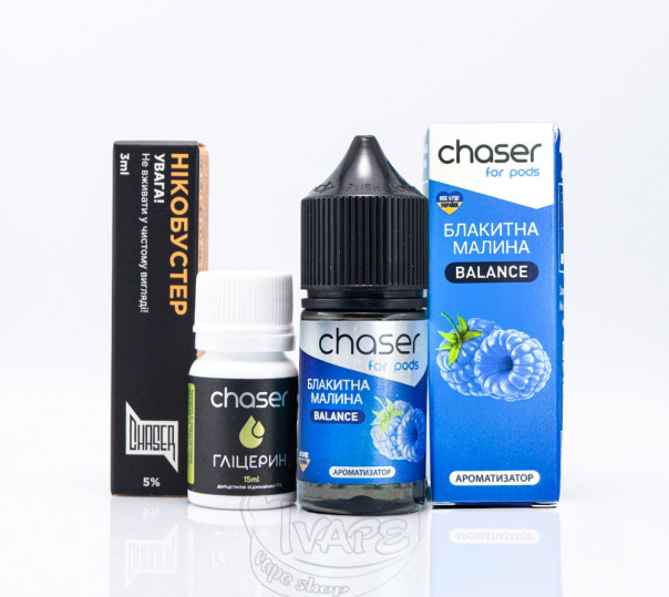 Рідина Chaser For Pods Balance Salt Блакитна малина 30ml 50mg (набір компонентів)