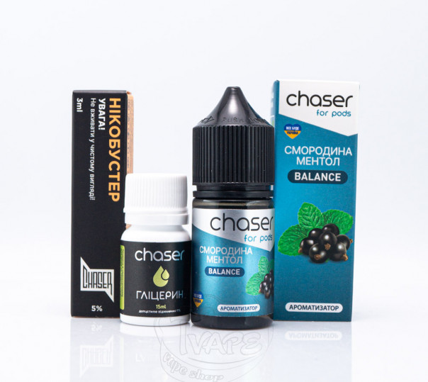 Жидкость Chaser For Pods Balance Salt Смородина ментол 30ml 65mg (набор компонентов)