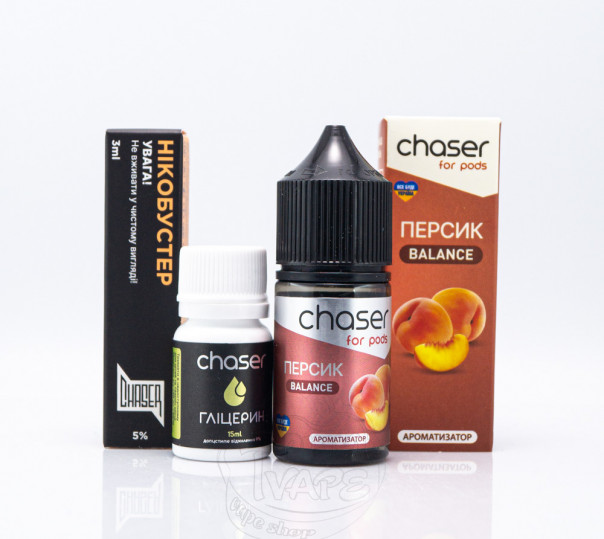 Рідина Chaser For Pods Balance Salt Персик 30ml 65mg (набір компонентів)