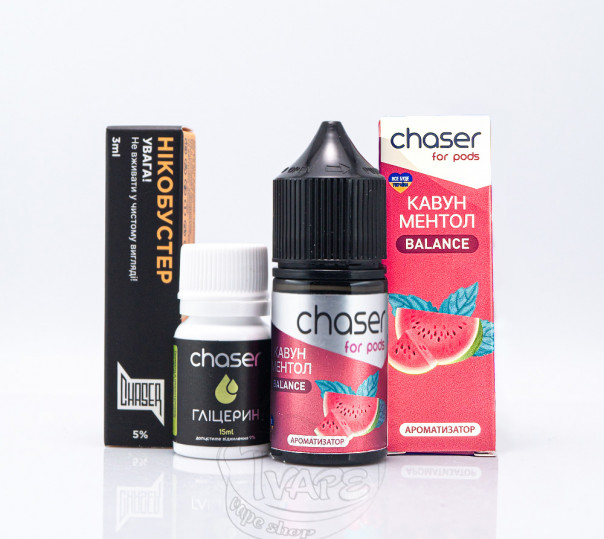 Жидкость Chaser For Pods Balance Salt Арбуз Ментол 30ml 65mg (набор компонентов)